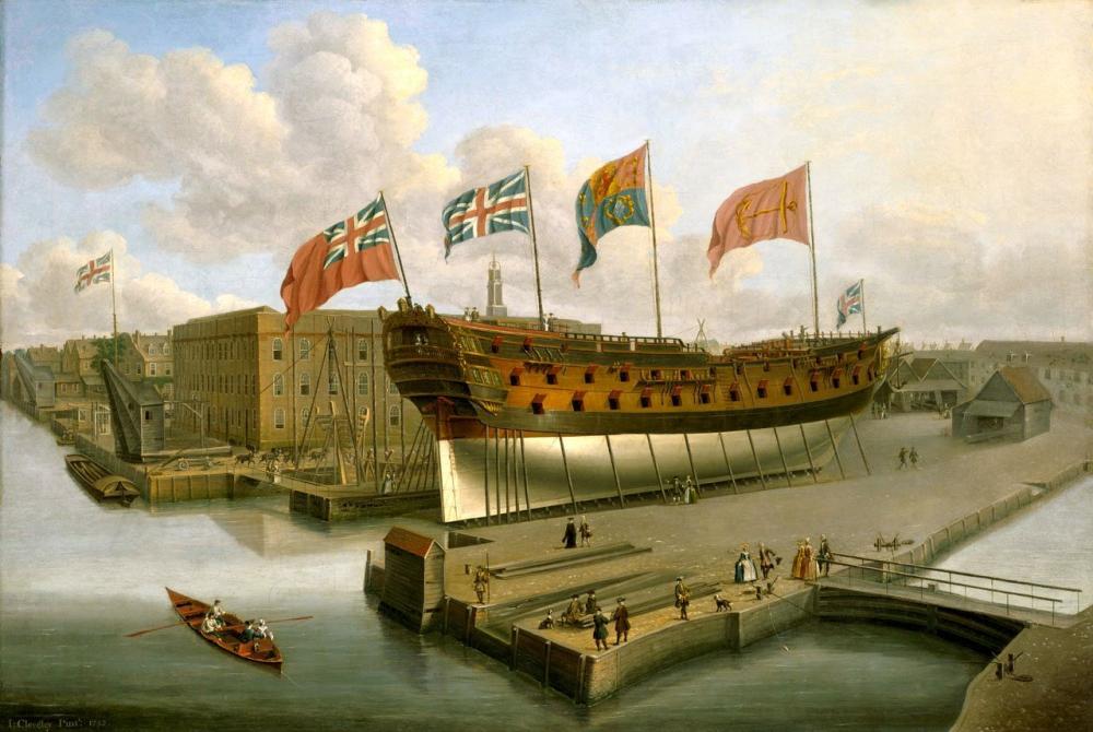 A Buckingham  sorhajó vízrebocsátás előtt